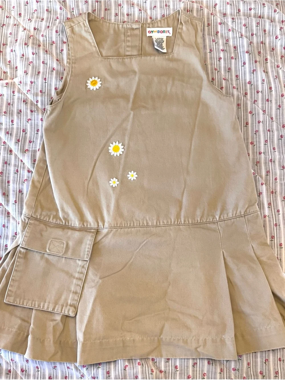 Gymboree Tan Khaki Girls Jumper with Colorful Logo Tag